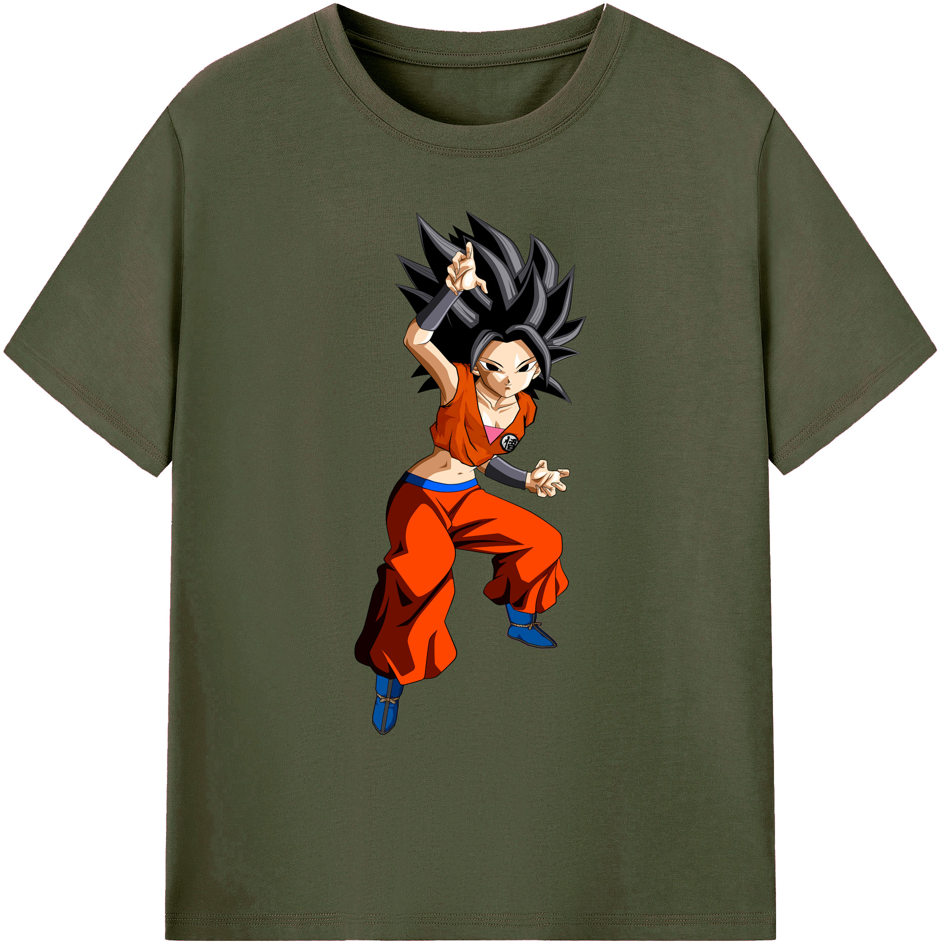 （画像用） ドラゴンボール カリフラ DRAGON BALL Caulifla 綿100％ メンズ半袖Tシャツ｜肌触りやわらか＆通気性
